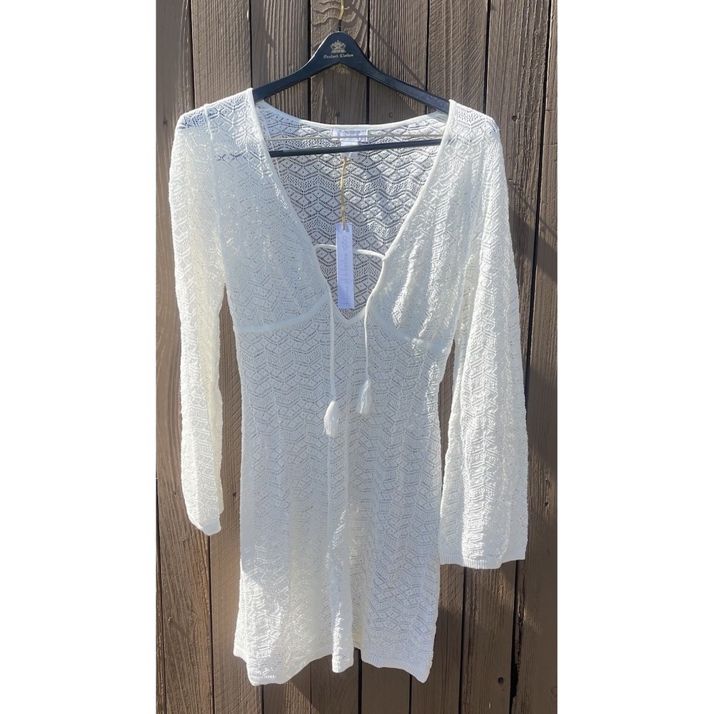 Lace Boho Beachwear Swimwar Cover Dress Tunic Drawstring Top House of Harlow szM